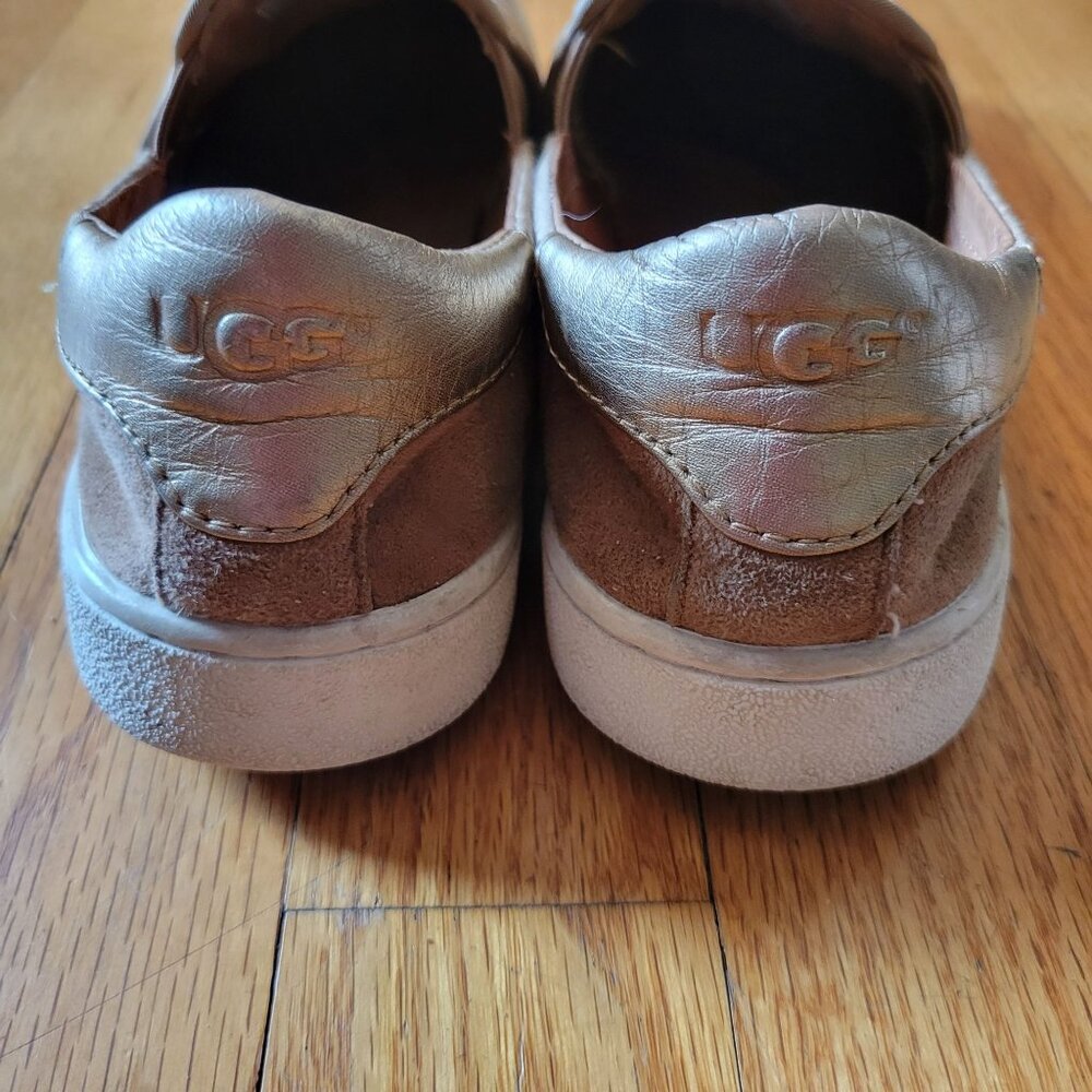 Ugg 6 Leather Brown Gold Loafers CAS Slip On Comfort - Picture 6 of 7